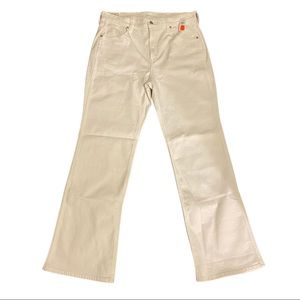 White High Rise Flare Jeans